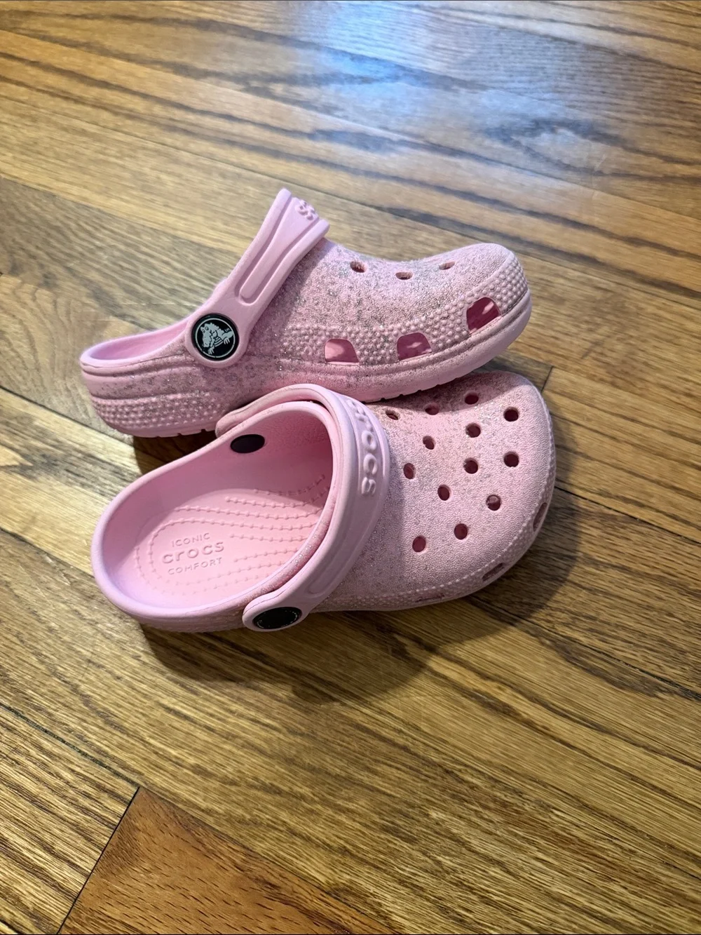 CROCS Kids Pink Classic Clog with Heel Strap